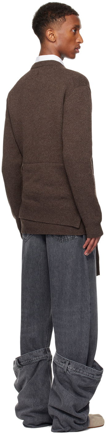 Villapaita JW Anderson JW Anderson Draped Tie-Front Sweater Ruskea | KW1263-YN0384, 2