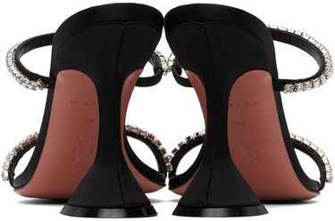 Asusteet Amina Muaddi Amina Muaddi Gilda Crystal-Embellished Satin Heeled Sandals Musta | GILDA SLIPPER CL SATIN, 1