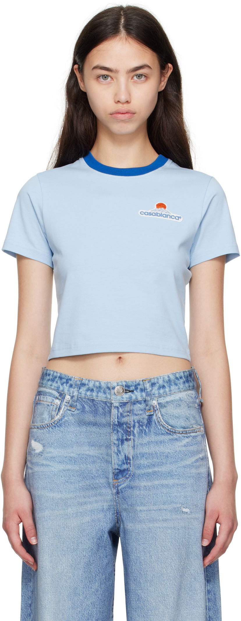 Crop top Casablanca Casablanca Montage Cropped T-Shirt Sininen | WPF25-JTS-009-02