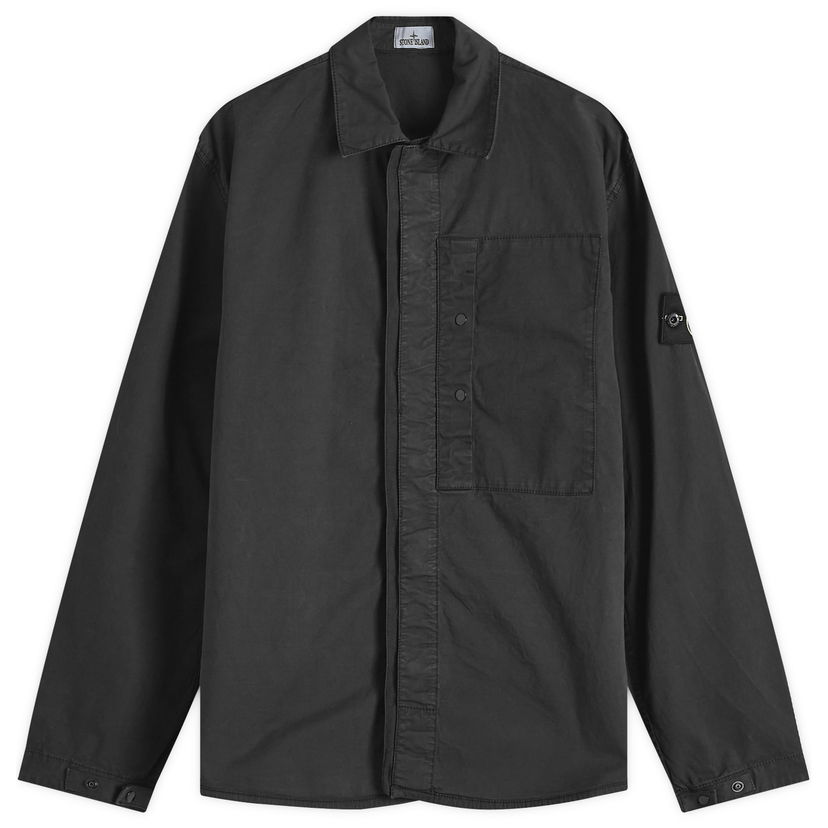 Paita Stone Island Stone Island Supima Cotton Twill Stretch-TC Shirt Jacket Musta | K1S151200033-V0029