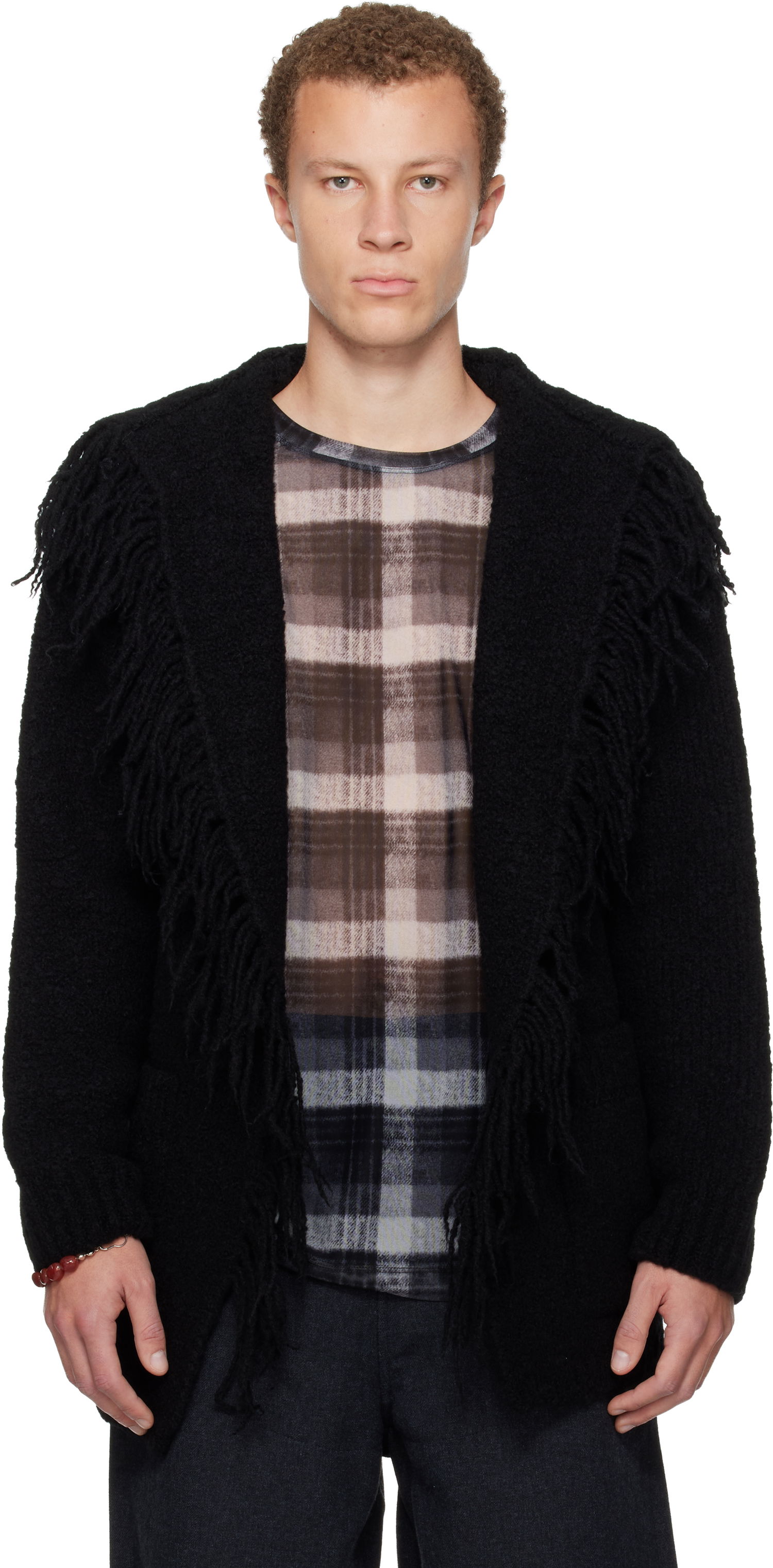 Villapaita Dries Van Noten Dries Van Noten Fringed Cardigan Musta | 252-021237-2721, 0
