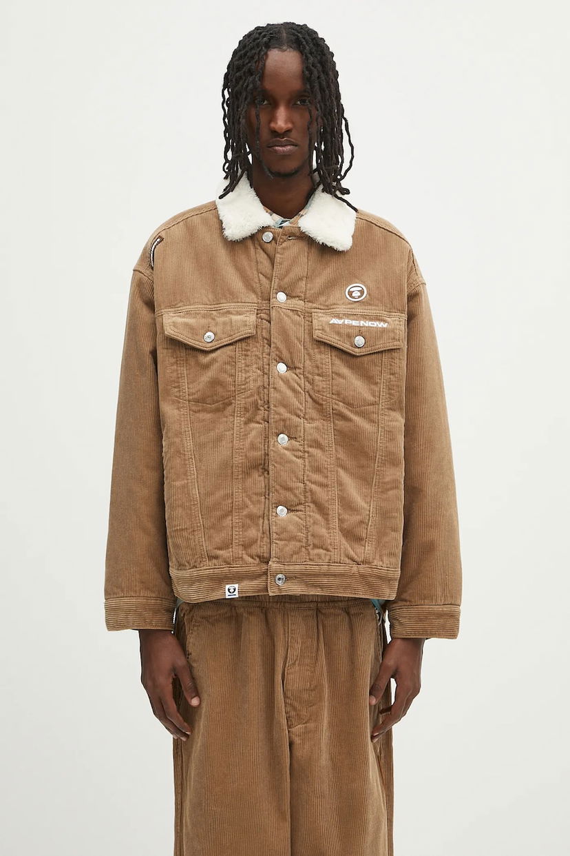 Takki AAPE by A Bathing Ape AAPE Now Corduroy Jacket Ruskea | AAPJKM7660XXN