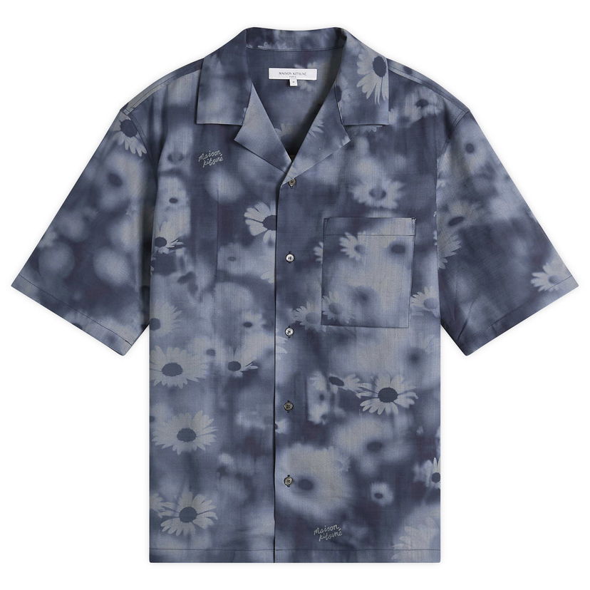 Paita MAISON KITSUNÉ Maison Kitsuné Photo Flower Resort Shirt, Size Large Sininen | OM00421WW9054-0227