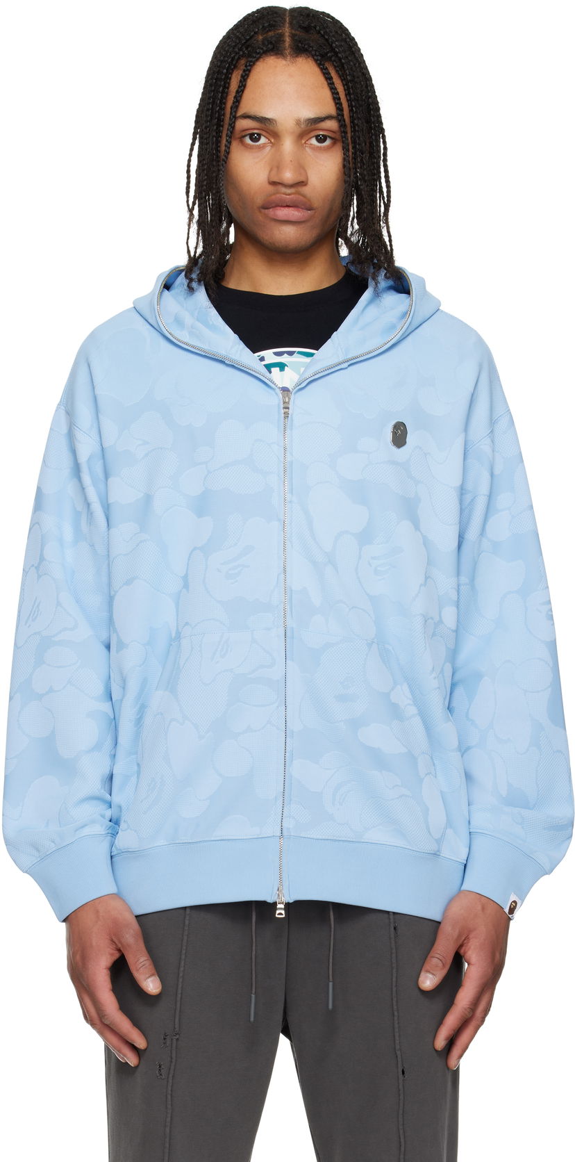 Huppari BAPE A Bathing Ape Camo Jacquard Zip Hoodie Sininen | 001ZPL301302M