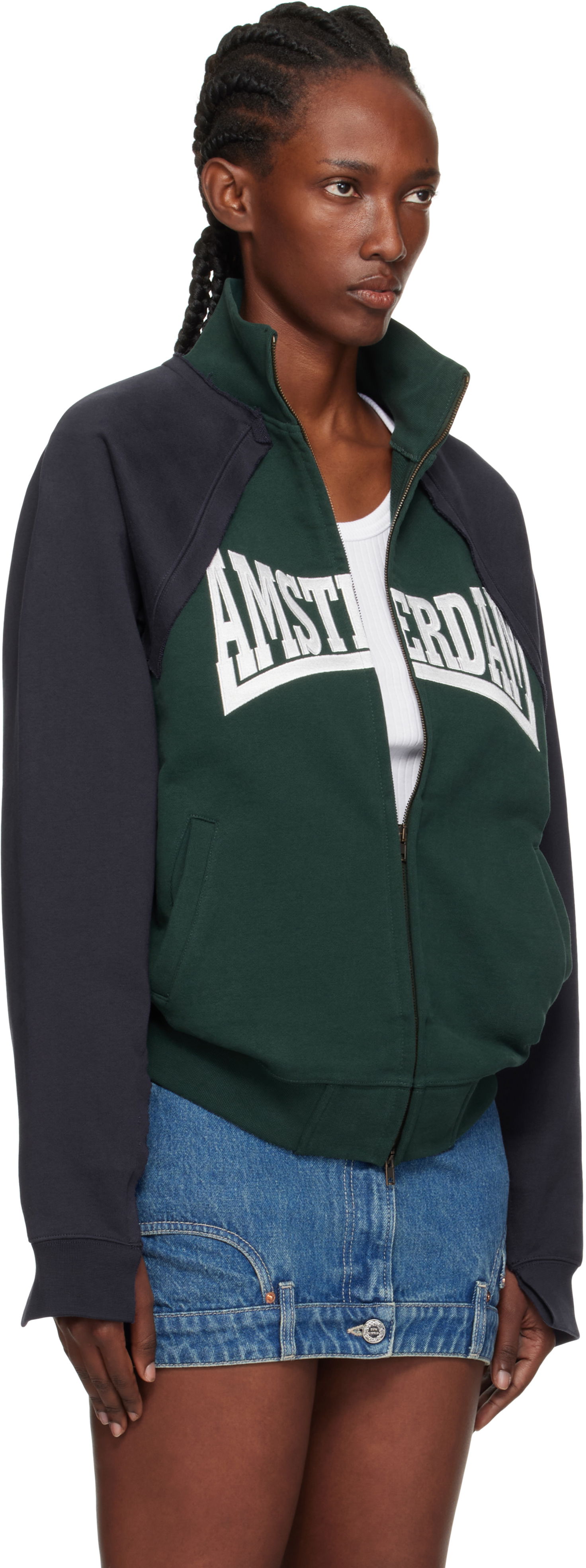 Huppari VETEMENTS Vetements 'Amsterdam' Patched Zip-Up Sweatshirt Tummansininen | UH76ZU760EN, 1