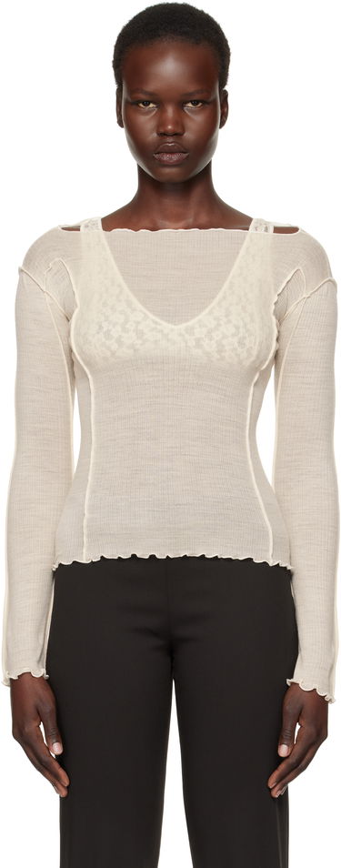 T-paita Baserange Omato Long Sleeve T-Shirt Valkoinen | TTML-WO-SP25, 0
