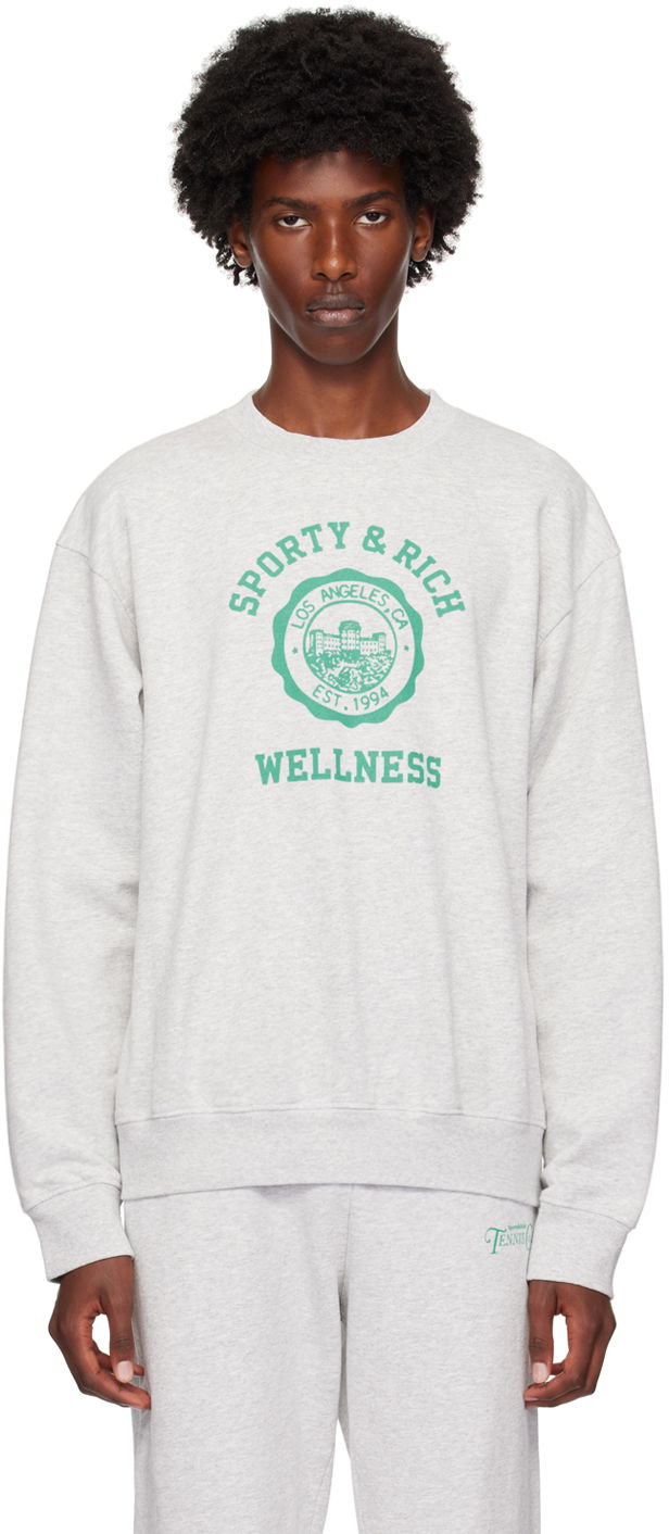 T-paita Sporty & Rich Gray Emblem Sweatshirt Harmaa | WS067S416EH