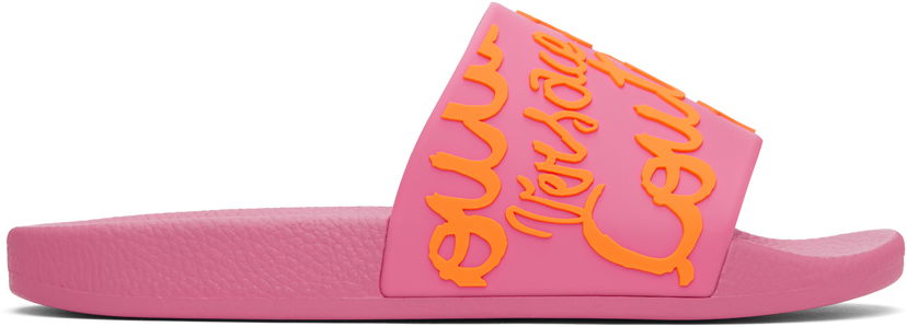 Uimapuvut Versace Versace Jeans Couture Logo Shelly Pool Slides Vaaleanpunainen | E78VA3SQ1_E71352
