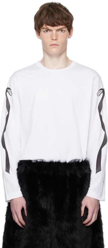 T-paita Simone Rocha Simone Rocha Ribbon Bow Tail Long Sleeve T-Shirt Valkoinen | 5194P54-M 0569, 0