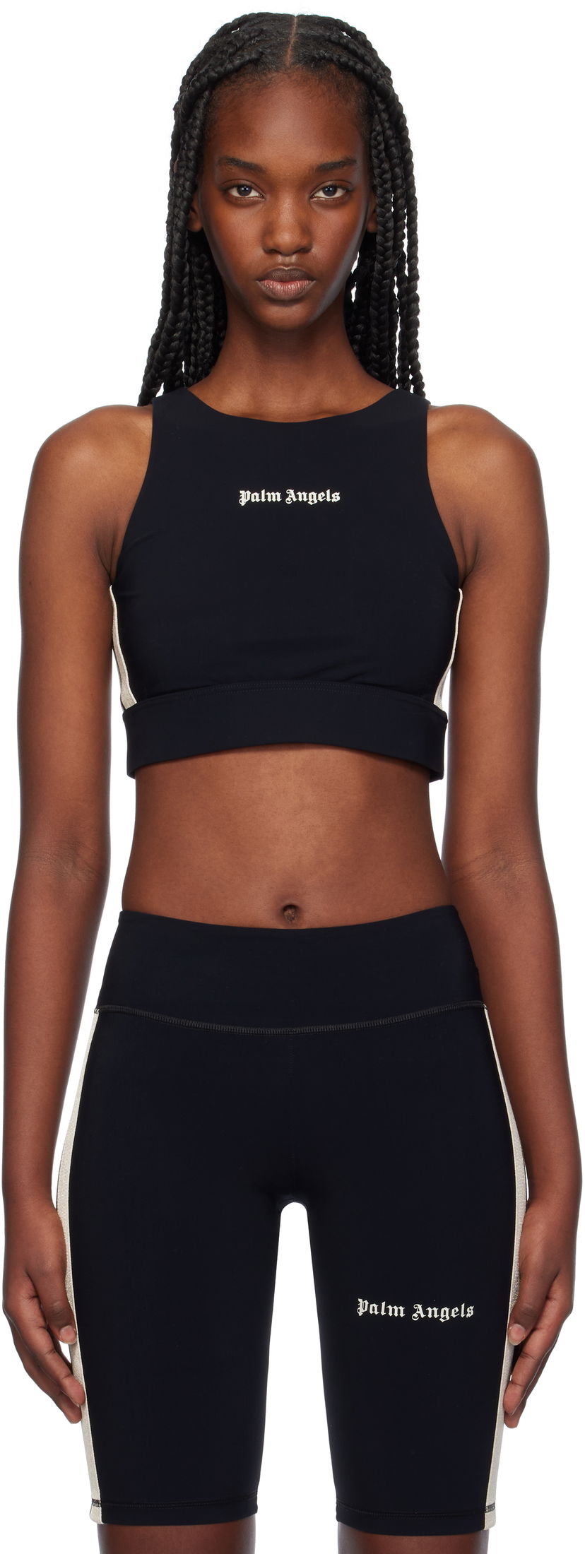 Rintaliivit Palm Angels Training Crop Sport Top Musta | PWVO001C99FAB0031003