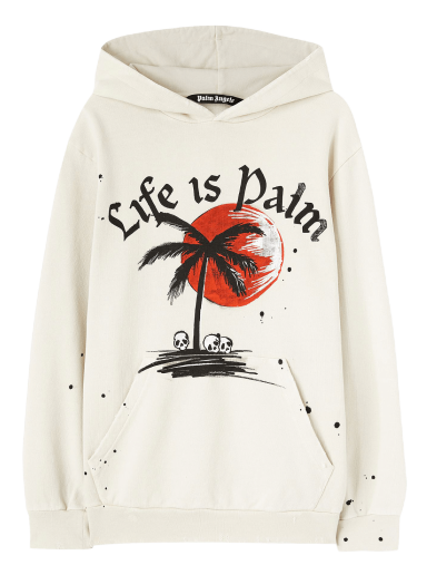 Huppari Palm Angels GD Sunset Palm Hoodie Valkoinen | PMBB117F22FLE0050310
