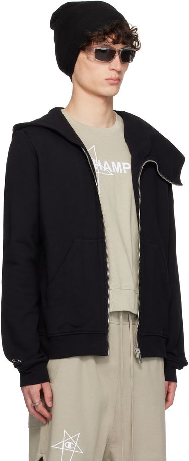 Huppari Rick Owens Rick Owens Champion Edition Mountain Hoodie Musta | CM01E1665 CHFE FELPA, 1