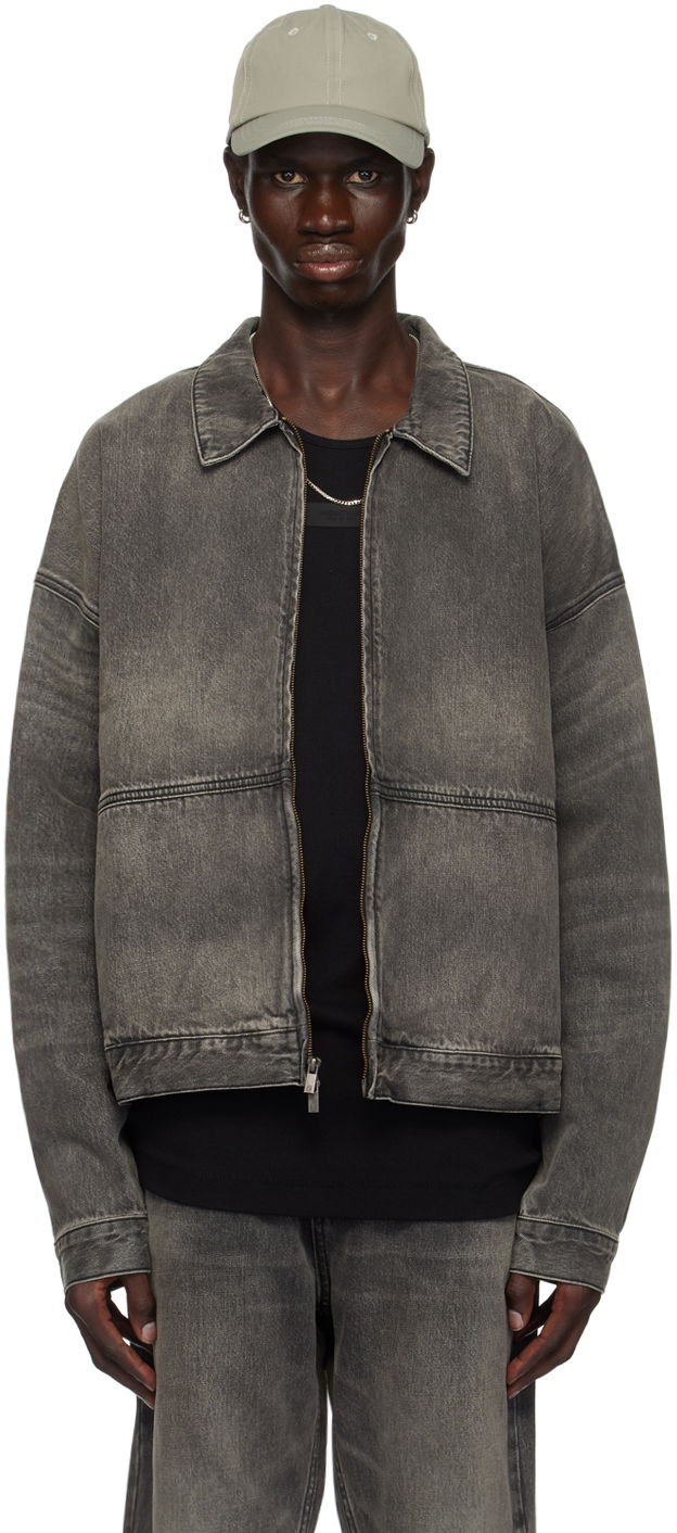 Takki Fear of God Essentials Denim Trucker Jacket Harmaa | 202BT244270F