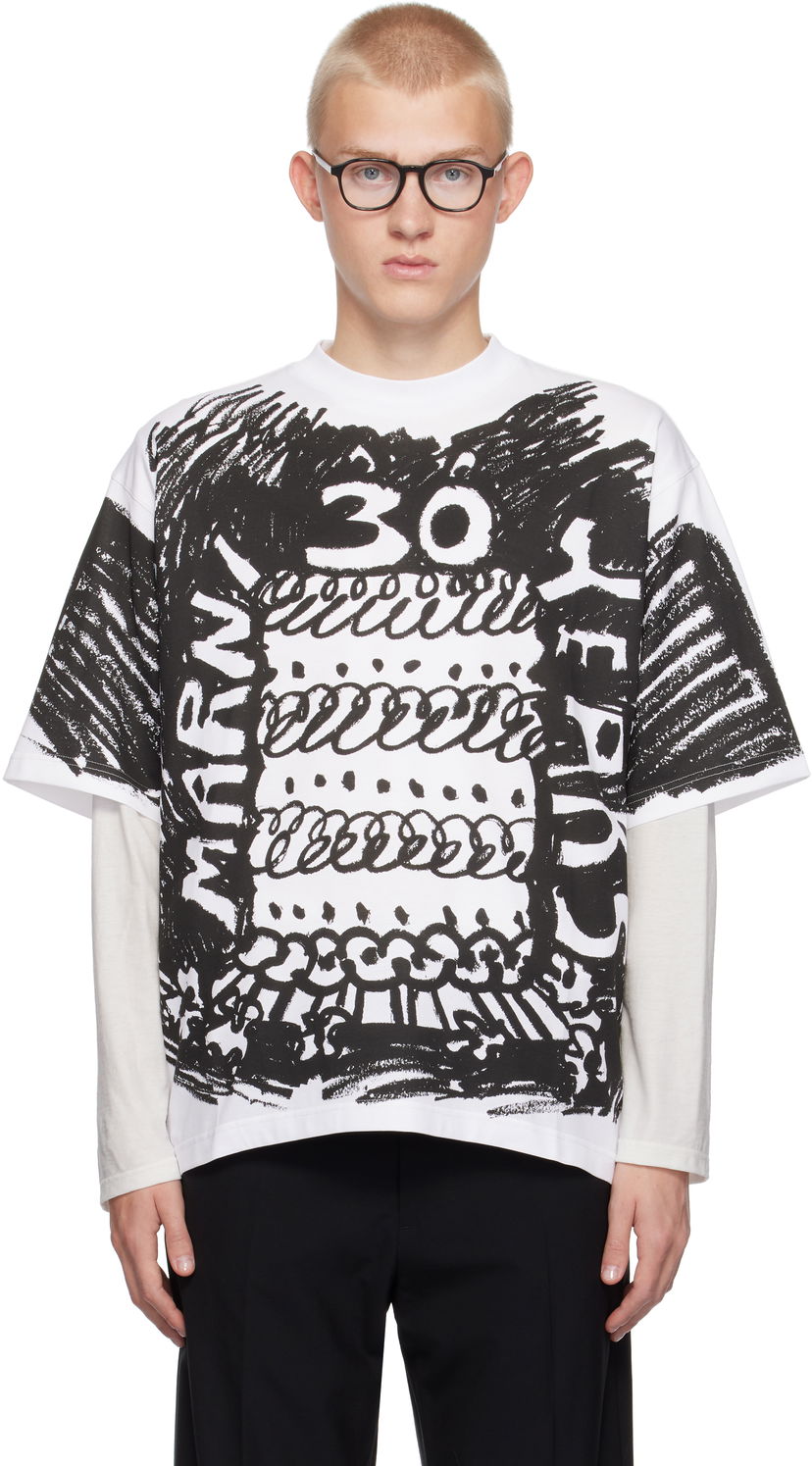 T-paita Marni White 30th Anniversary T-shirt Valkoinen | HUMU0223BP USCX14