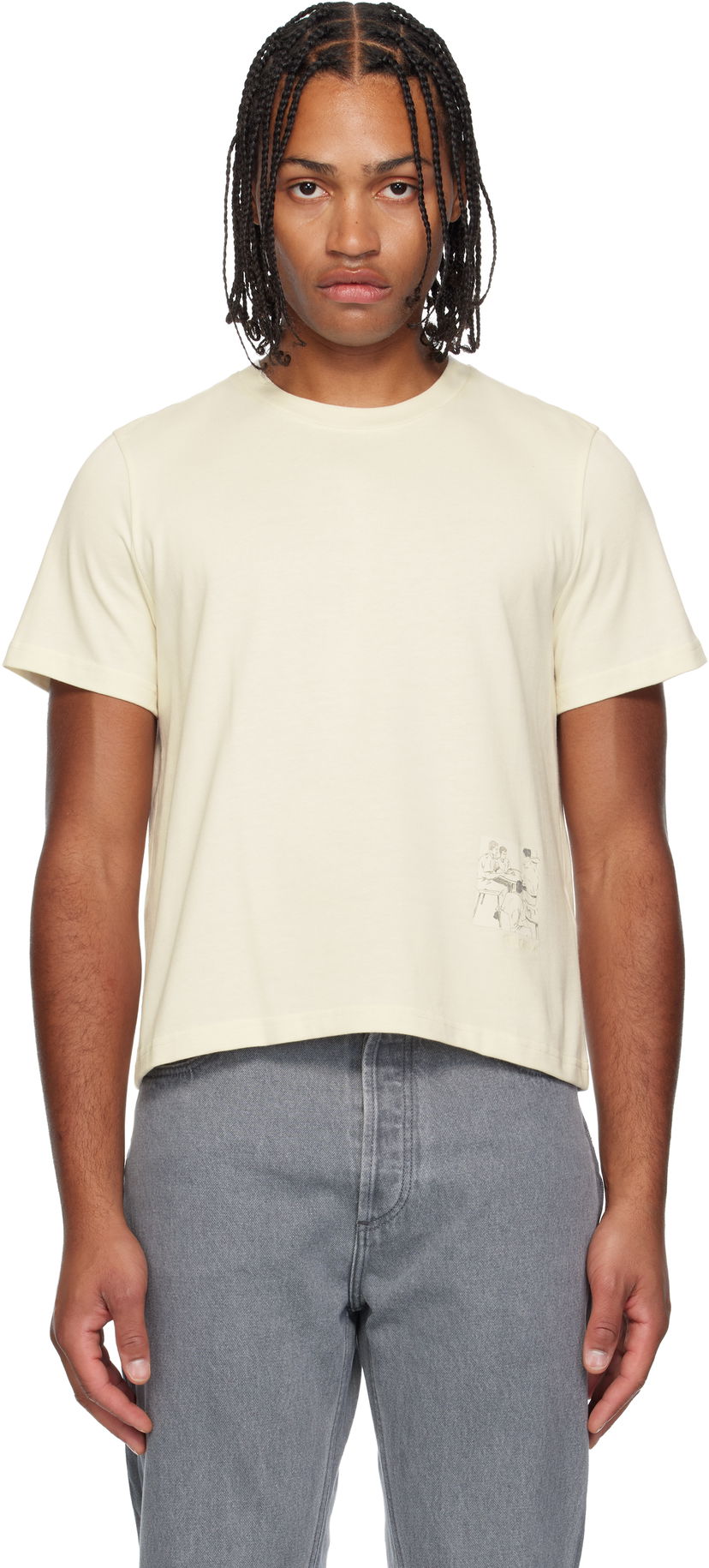 T-paita JW Anderson JW Anderson Mini Graphic T-shirt Beige | JT0315-PG1510