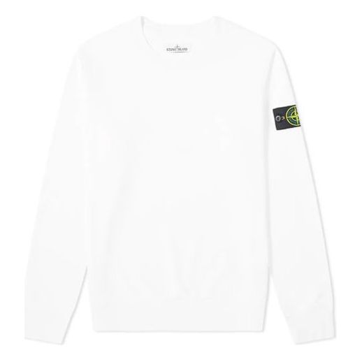 Villapaita Stone Island Stone Island Garment Dyed Crew Neck Sweatshirt Valkoinen | 721563051-V0001