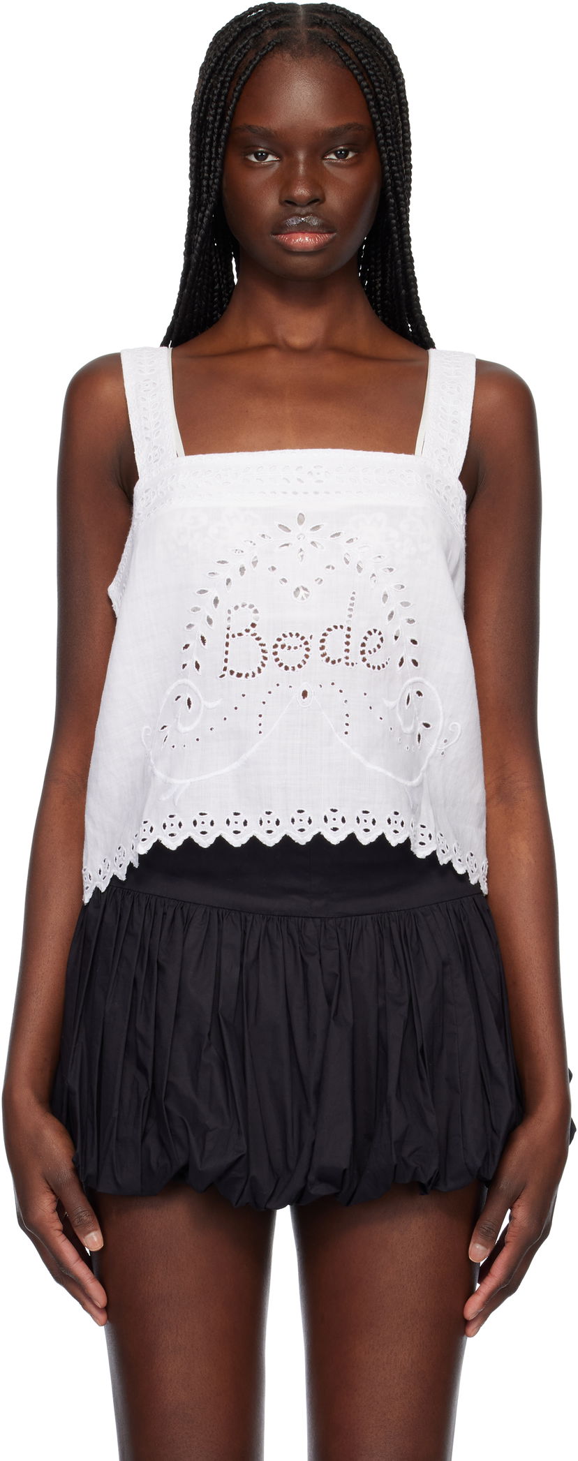 Tankkitoppi Bode Bode Belvoir Eyelet Tank Top Valkoinen | WRS25SH017