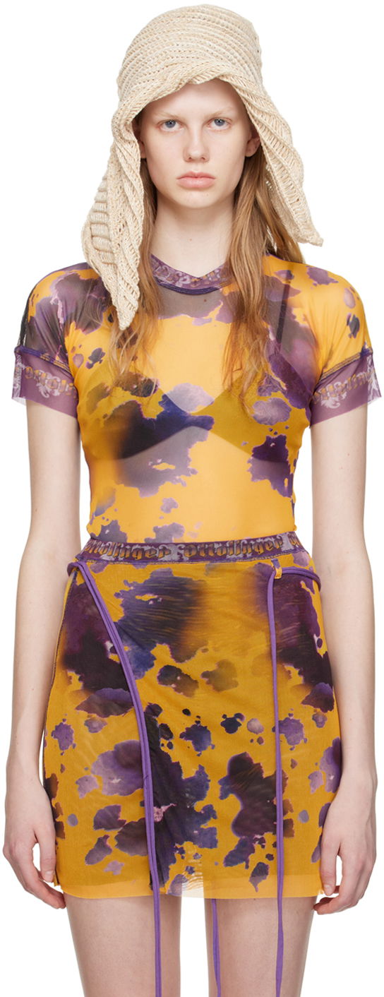 T-paita Ottolinger Ottolinger Exclusive Mesh Tie-Dye T-Shirt Keltainen | 100116