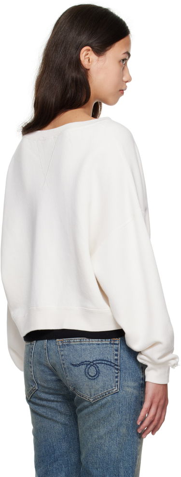 Huppari R13 R13 Cropped Front Slit 'New York' Sweatshirt Valkoinen | R13WK251-K099B, 2