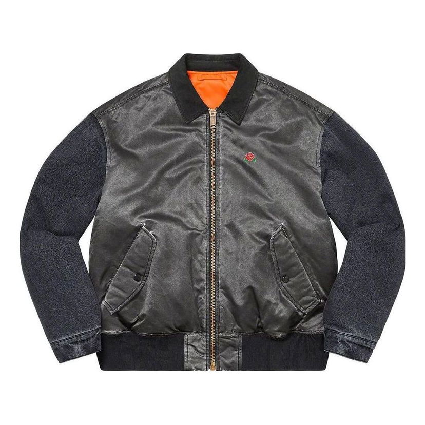 Bomber-takki Supreme Denim Sleeve Bomber Jacket Musta | SUP-SS23-148