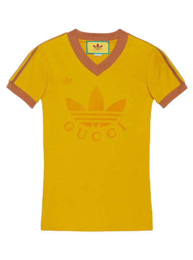 T-paita Gucci adidas x V-Neck T-Shirt Keltainen | 693636 XJEBZ 7219