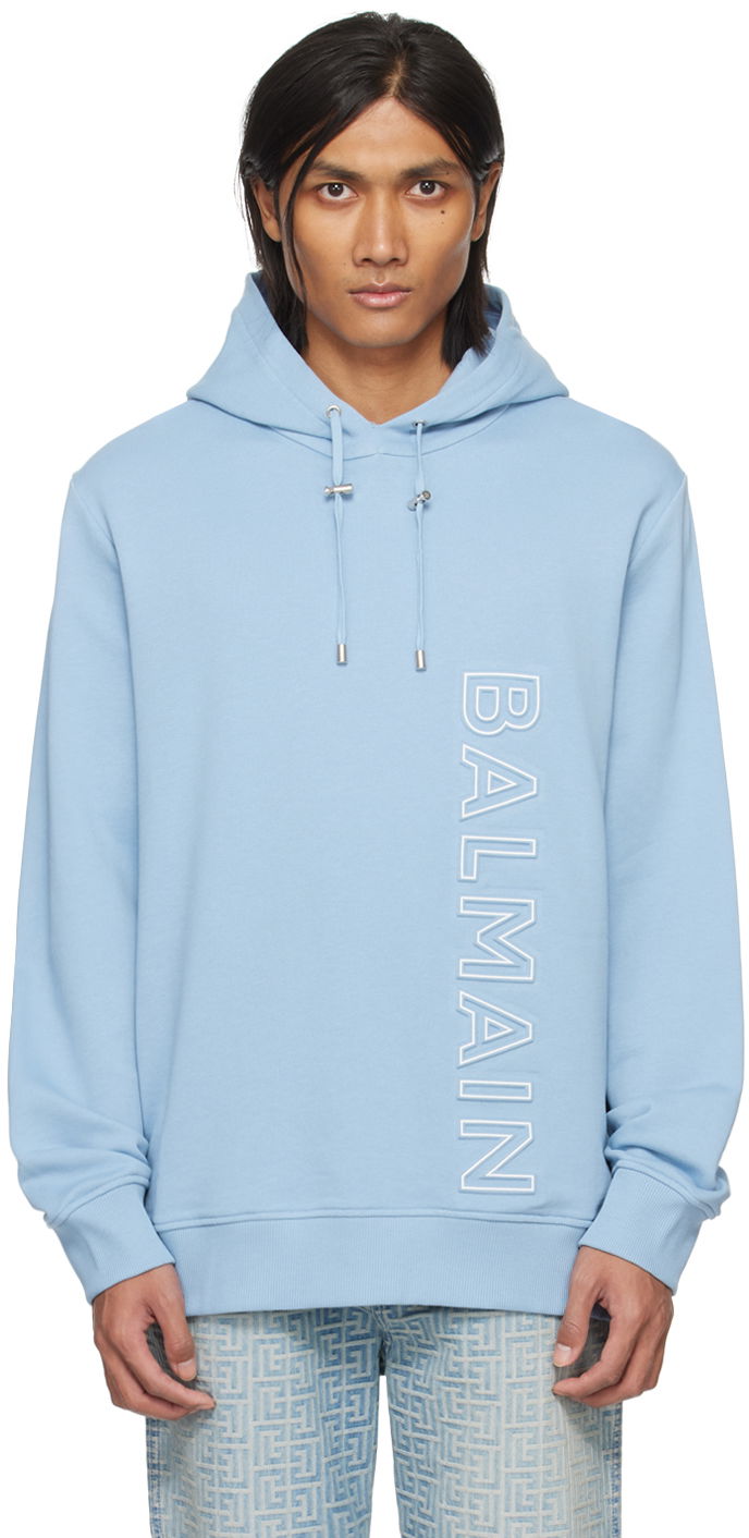 Huppari Balmain Embossed Hoodie Sininen | CH1JT046BC22