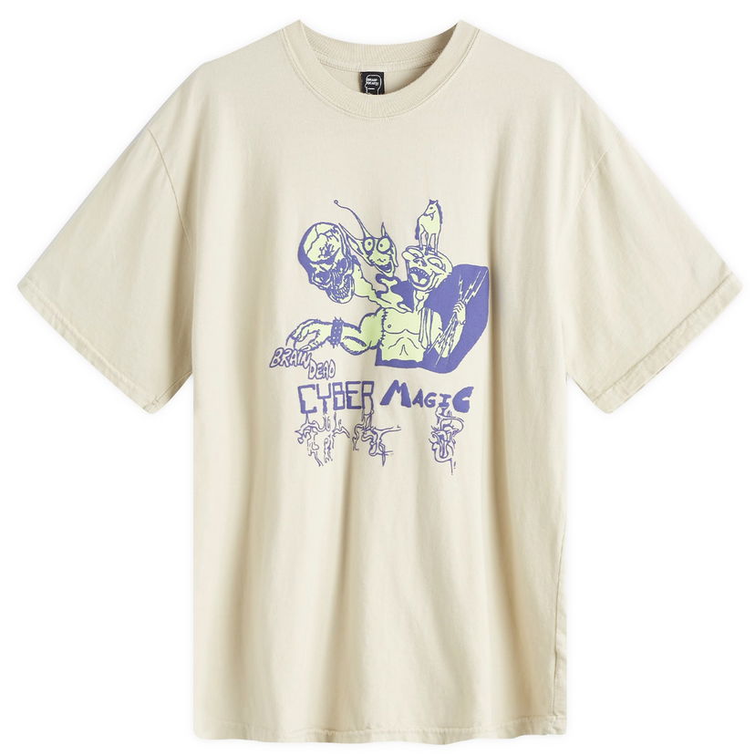 T-paita Brain Dead Cyber Magic Graphic Print T-Shirt Beige | W24T00004080-OAT