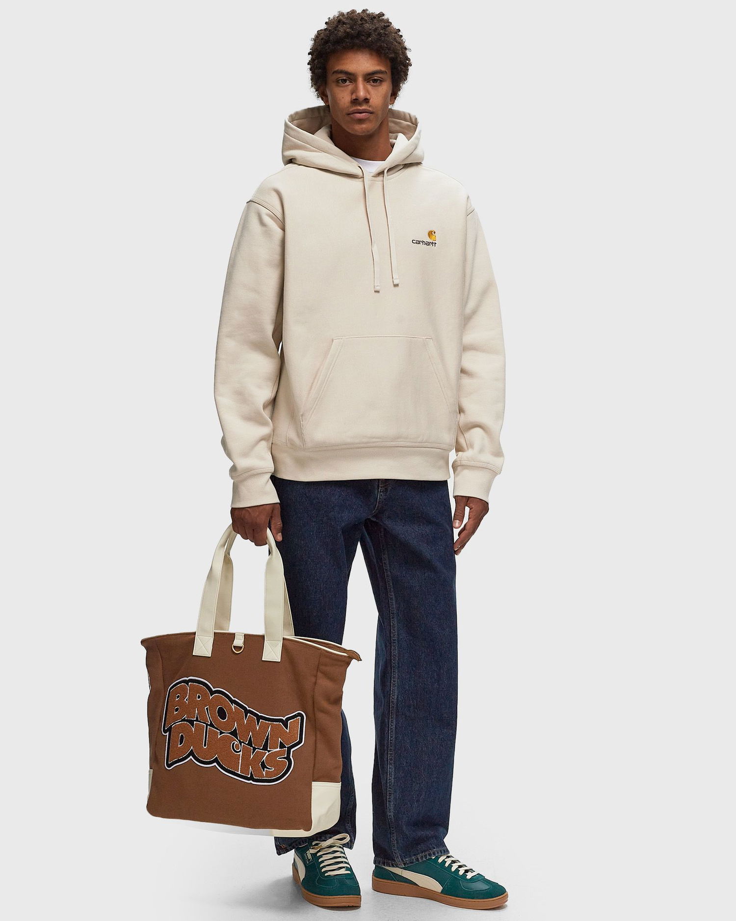 Huppari Carhartt WIP Hooded American Script Sweat Hoodie XXL Beige | I028279-MOO.XX, 1