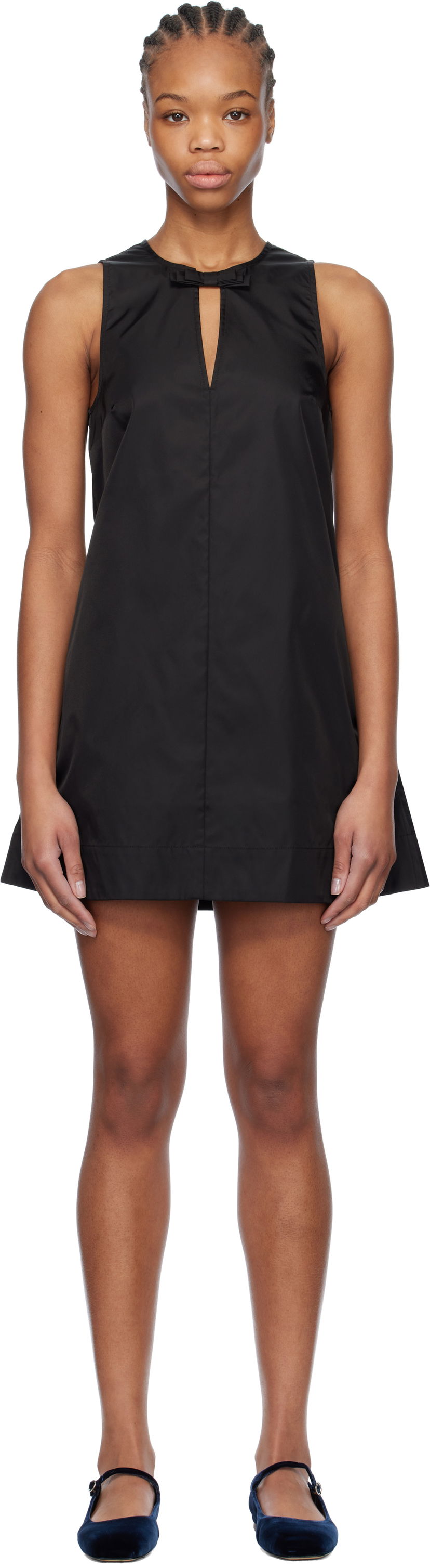 Mekko GANNI GANNI Duchesse Nylon Minidress Musta | W0472