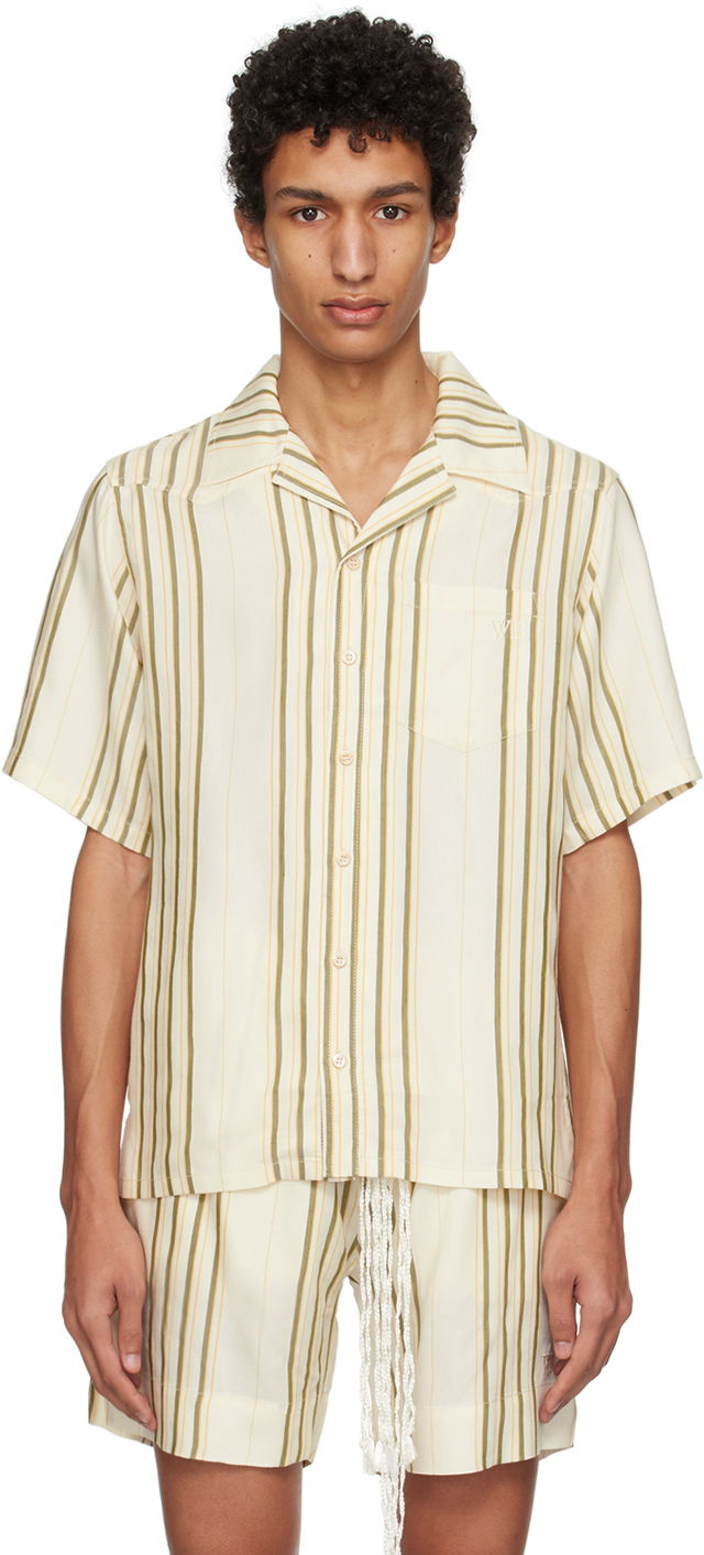 Paita Wales Bonner SSENSE Exclusive Off-White Bowling Shirt Ruskea | SH04-CO01-1007