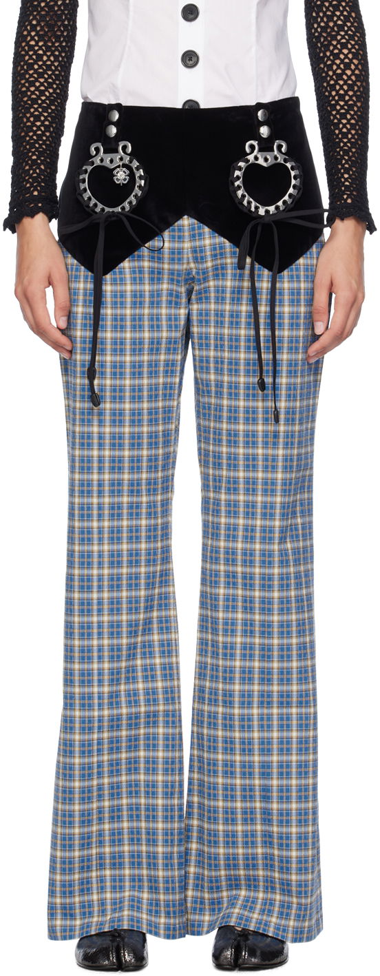 Housut Chopova Lowena Bell Rope Tartan Trousers Sininen | 4067
