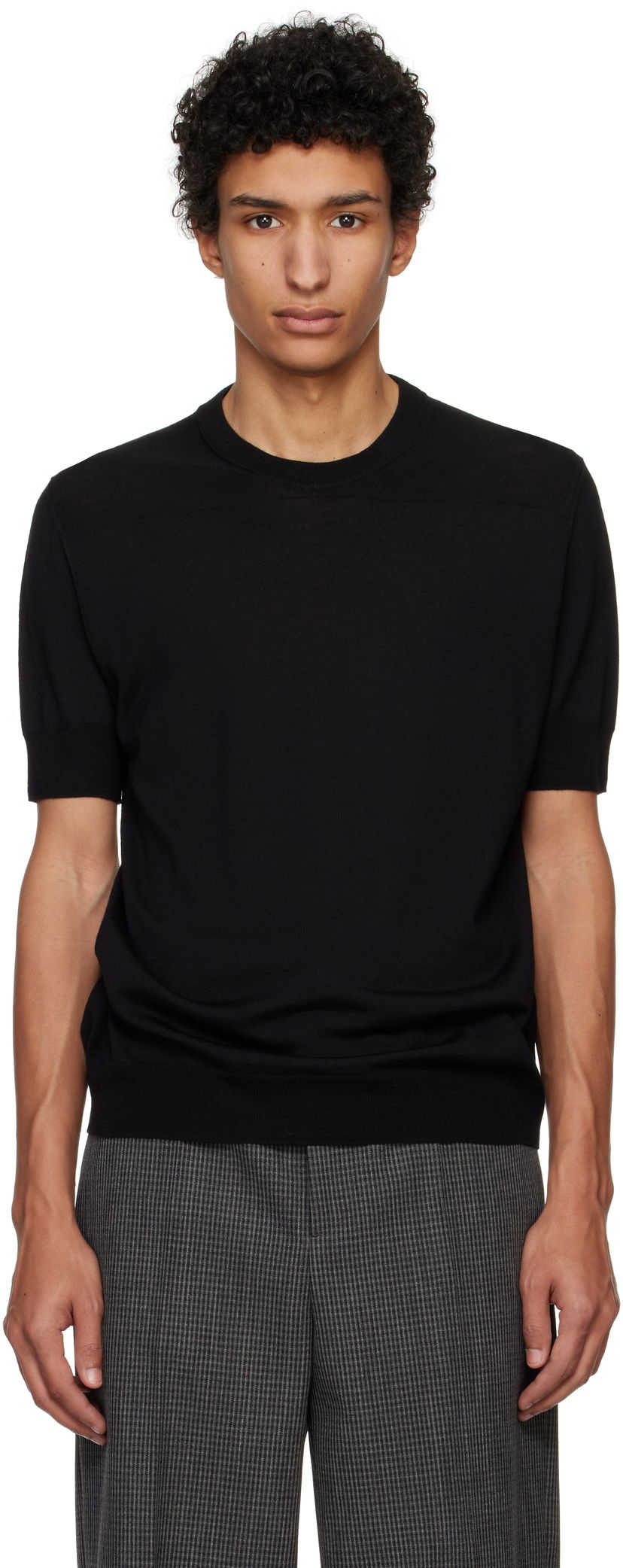 T-paita Jil Sander Jil Sander Virgin Wool T-Shirt Musta | J22GC0104_J14610