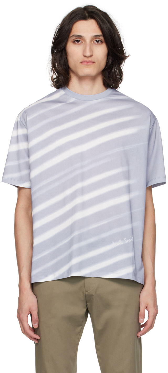 T-paita Paul Smith Paul Smith Morning Light Stripe T-Shirt Harmaa | M1R-110Y-MP4287-40