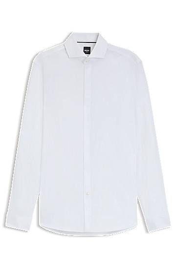 Paita BOSS Slim Fit Wrinkle-Resistant Oxford Cotton Shirt Valkoinen | 50550961