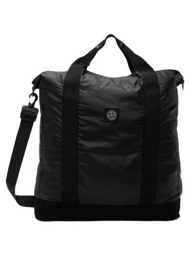 Kangaskassi Stone Island 91470 Mussola Gommata Tote Bag Musta | 781591470