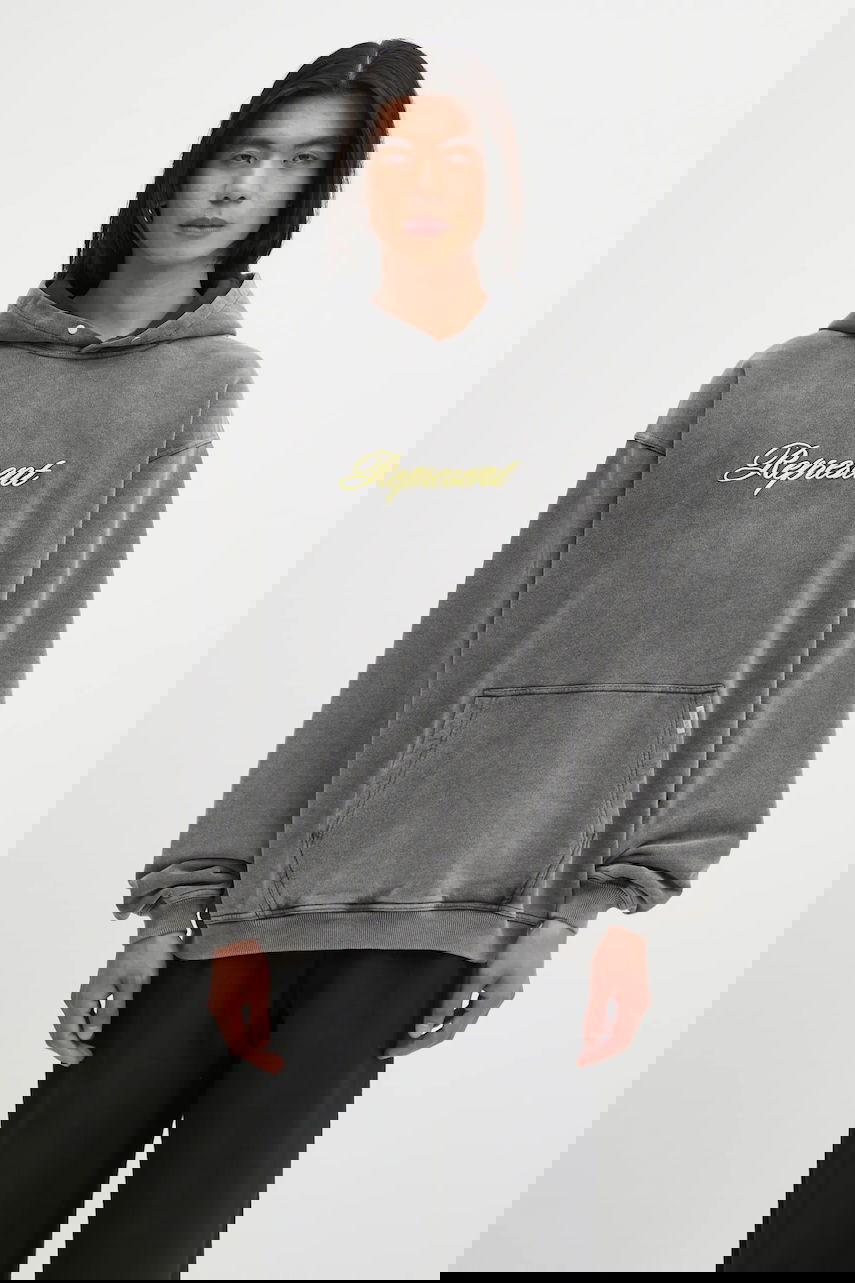 Huppari Represent Clo Represent Script Logo Hoodie Harmaa | MLM100028, 0