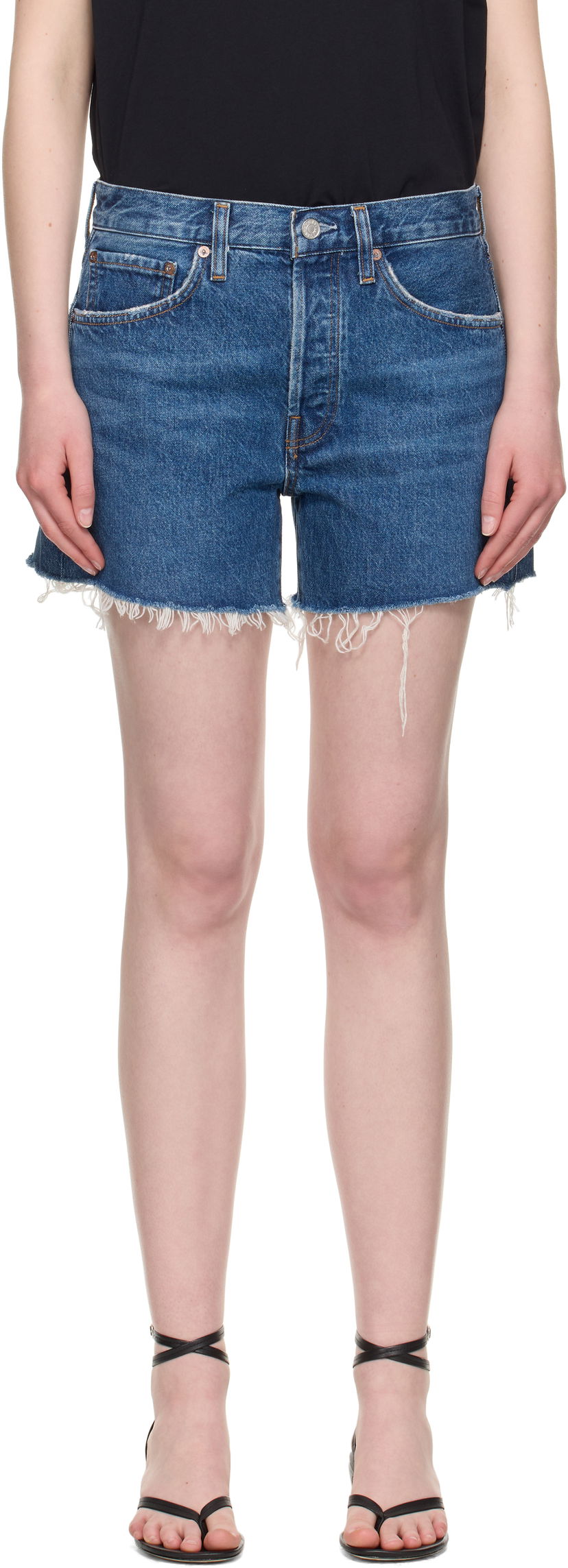 Shortsit AGOLDE AGOLDE Parker Long Denim Shorts Sininen | A9010-1371