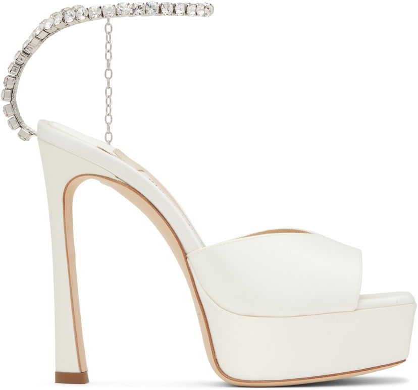 Tennarit ja kengät Jimmy Choo Jimmy Choo Saeda 125 Heeled Sandals Valkoinen | SAEDA SANDAL 125