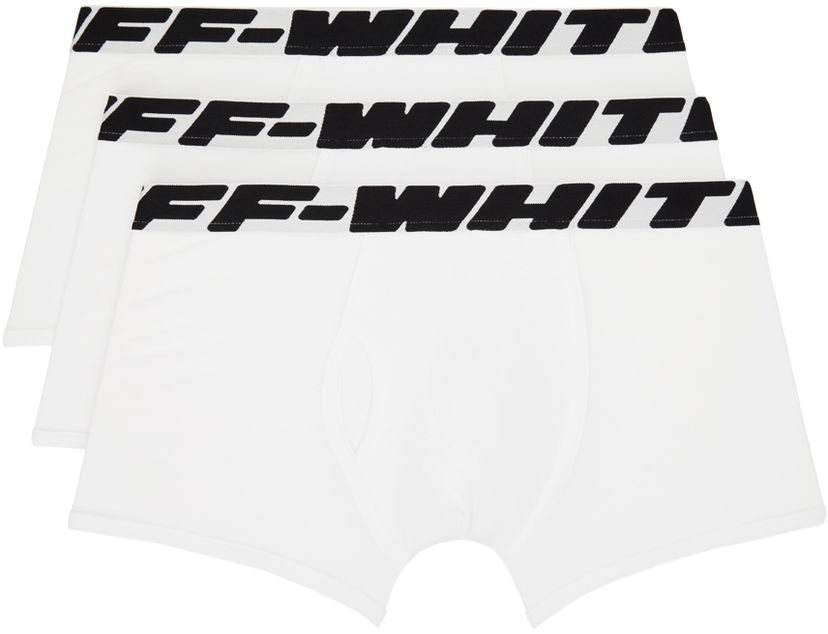 Nyrkkeilijät Off-White Off-White Industrial Three-Pack Boxers Valkoinen | OMUA001C99FAB0010110