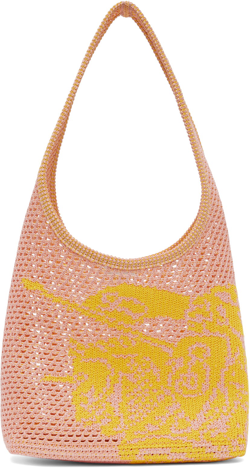 Kangaskassi Burberry Burberry Small EKD Crochet Tote Vaaleanpunainen | 8106533