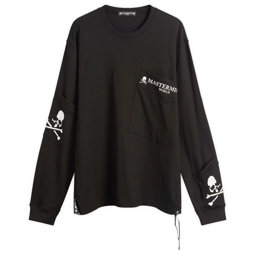 T-paita Mastermind WORLD MASTERMIND WORLD Multi Pocket Long Sleeve T-Shirt Musta | MW25S15-TS024-011
