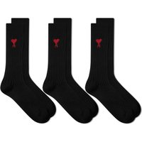 Sukat AMI 3 Pack A Heart Ribbed Socks Musta | USC003-379-001, 2