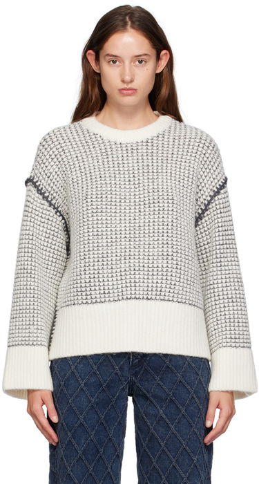 Villapaita rag & bone Katie Waffle Knit Sweater Valkoinen | WAS24F050SA50, 0
