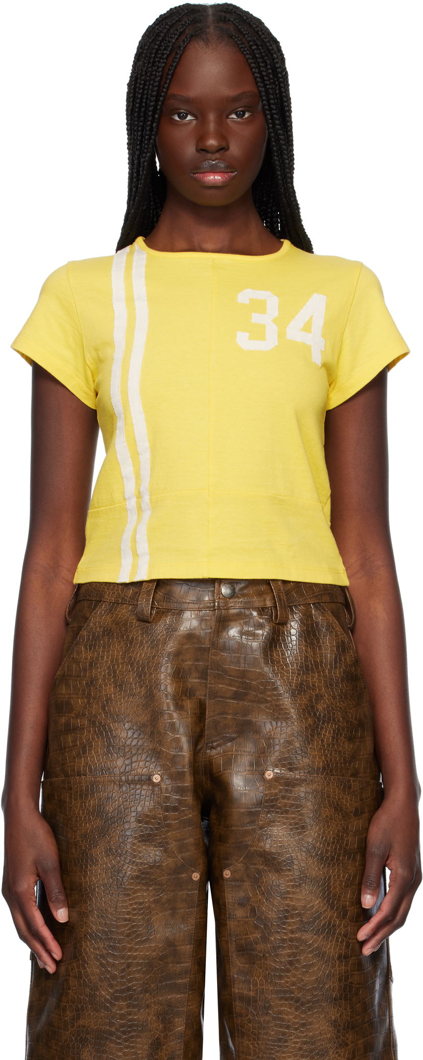 T-paita Ambush AMBUSH Paneled Fitted T-Shirt Keltainen | 12115399