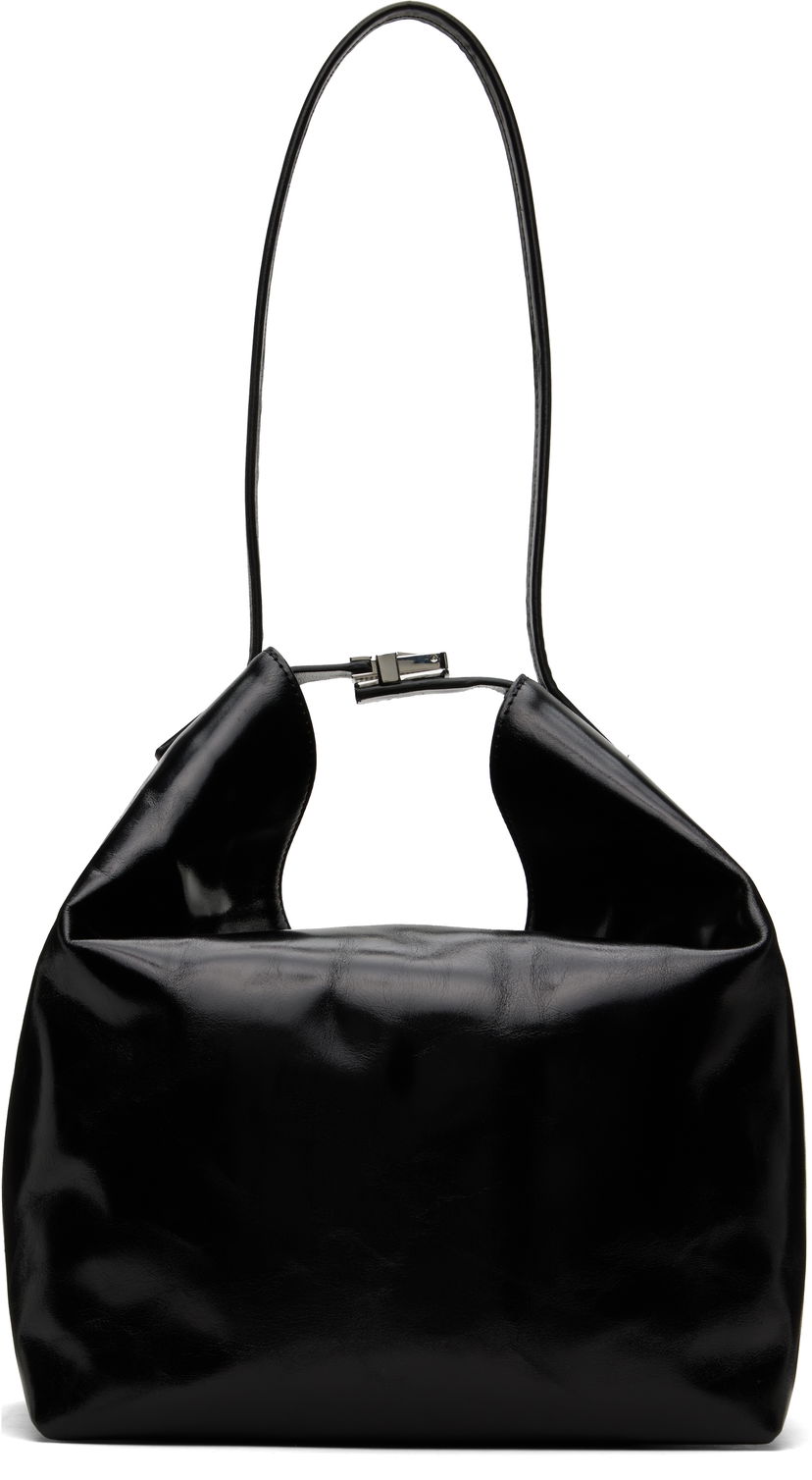 Olkalaukku BY FAR BY FAR Maxi Bea Creased Leather Shoulder Bag Musta | MWBSB054CL034BK001PL