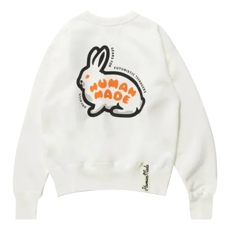 Huppari Human Made Crewneck Rabbit Sweatshirt Valkoinen | HM24CS020