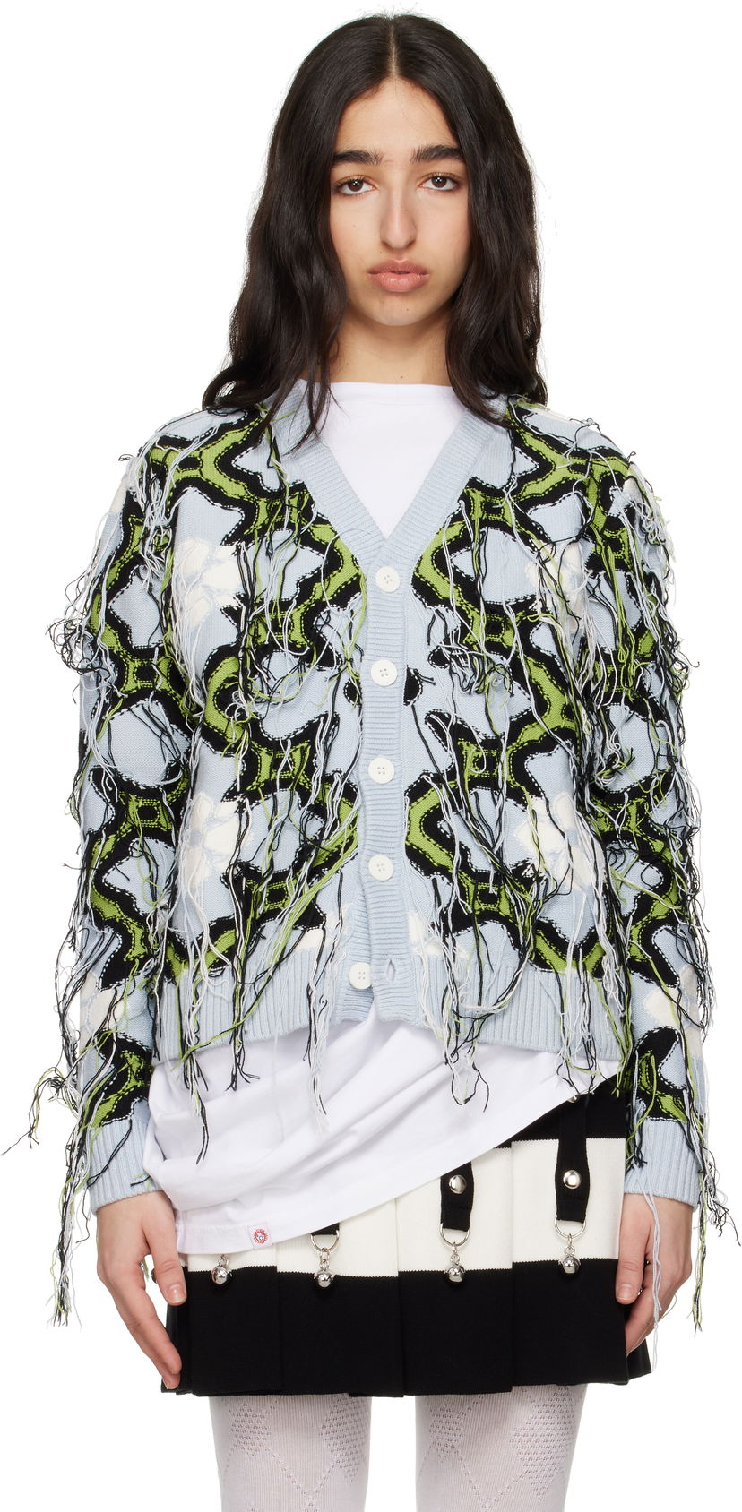 Villapaita Charles Jeffrey Loverboy Charles Jeffrey LOVERBOY Guddle Knit Cardigan Sininen | 54090501