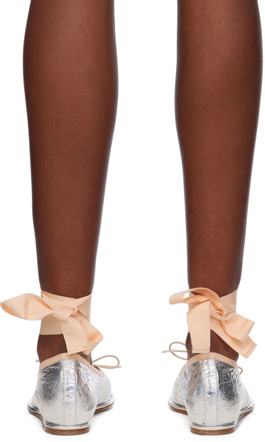 Kengänhoito Simone Rocha Simone Rocha Ribbon Bow Ballerina Flats Metallinen | RMP17 0781, 1