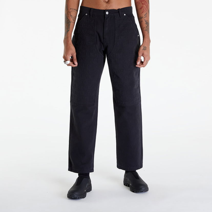 Jeans Pleasures Impact Double Knee Pants Musta | P24SP041 BLACK