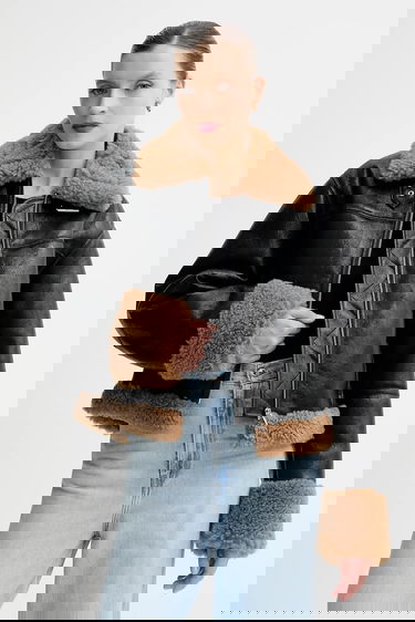 Takki STAND STUDIO Kia Transitional Oversize Faux Fur Jacket Musta | 66575.9412, 0